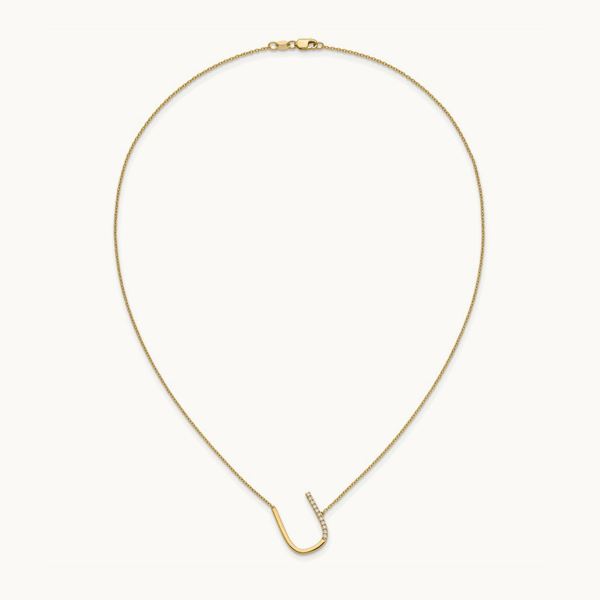 Sideways Diamond Necklace — 14K Yellow Gold, U