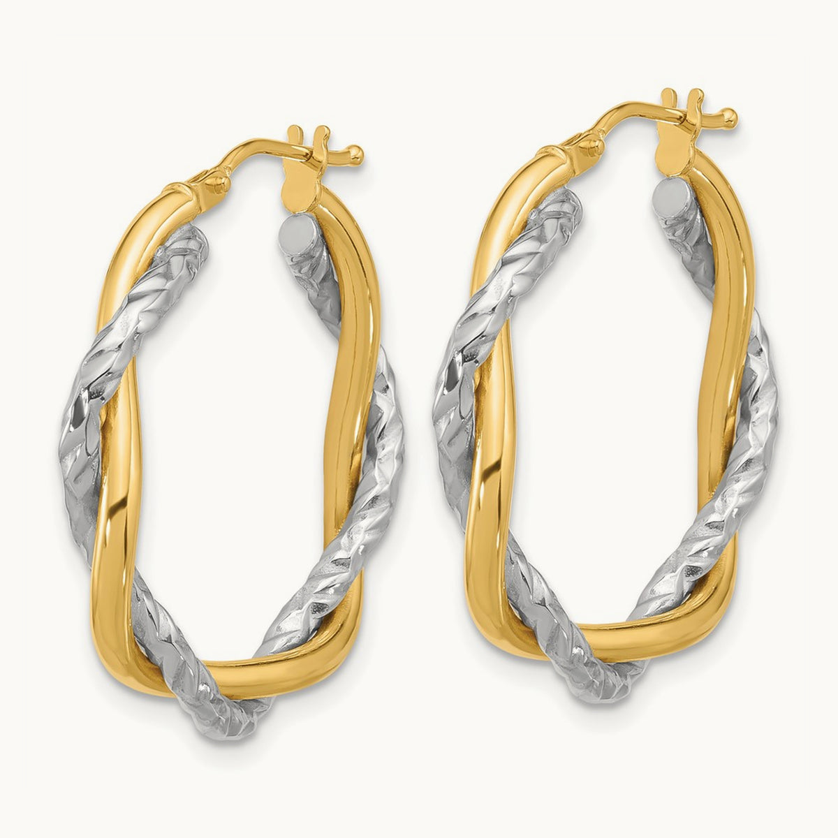 Polished and Textured Twisted Hoop Earrings — photo set