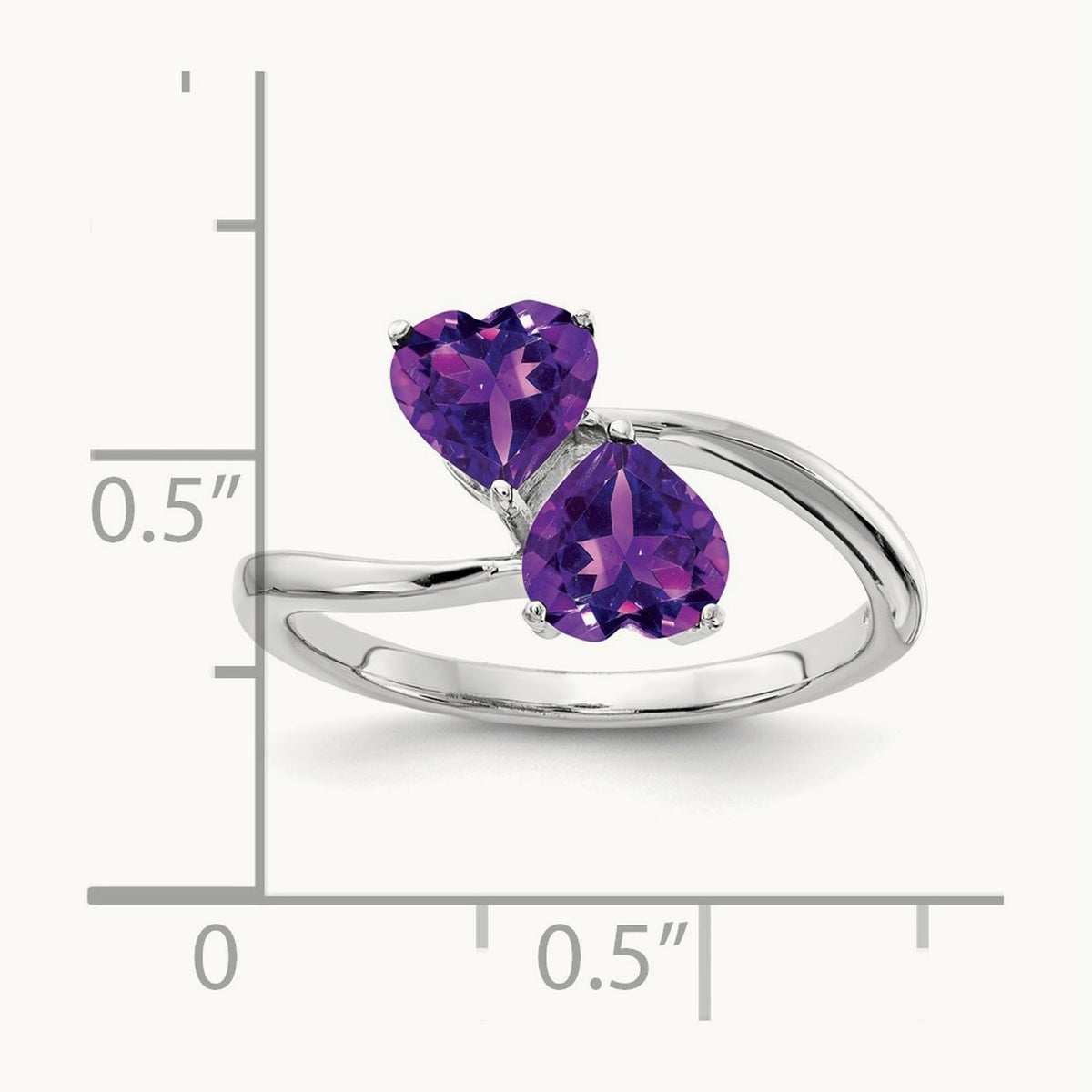 Heart Amethyst Ring — 14K White Gold