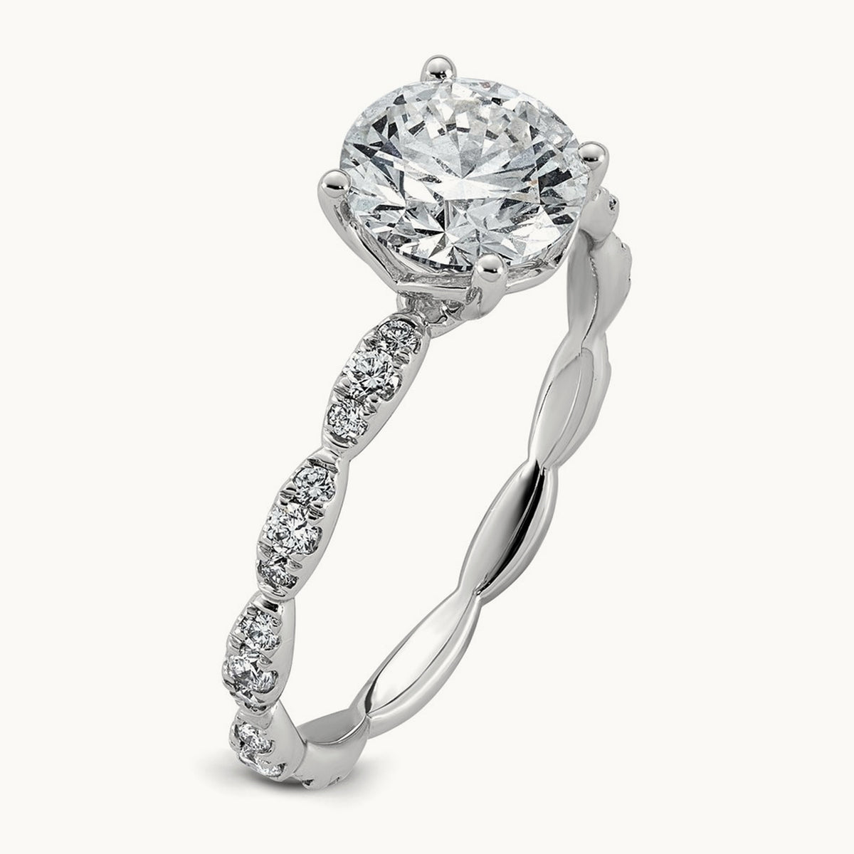Round Center Ring, 1 7/8-3 1/2 ct Lab-Grown Diamond