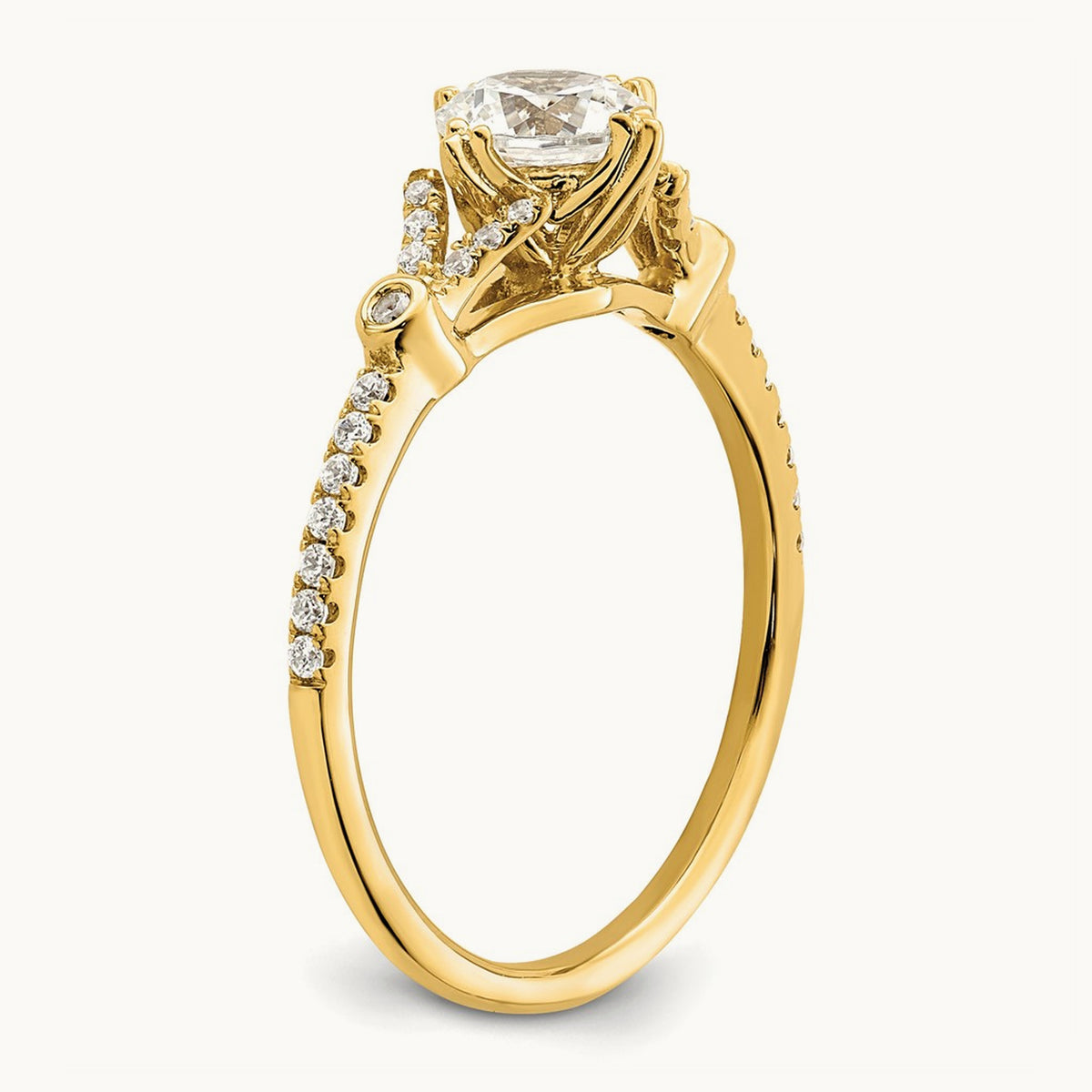 3/4ct Round Semi-Mount Engagement Dia Ring, 14K Gold