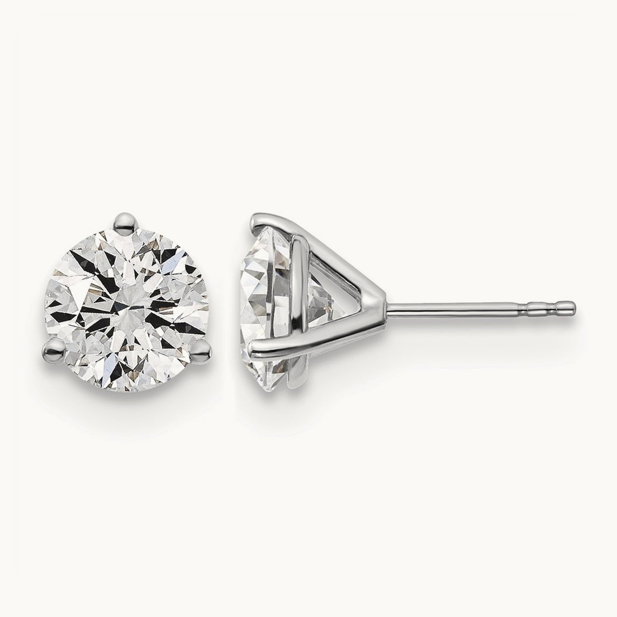 Round Stud Earrings, 0.10-6.00 ct tw Lab-Grown Diamond