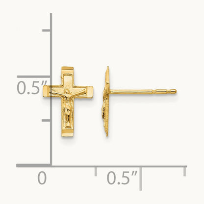 Madi K Crucifix Post Earrings, 14K