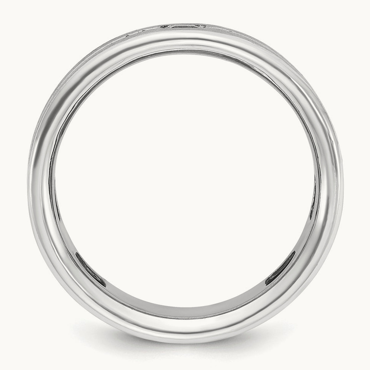 IBGoodman Men's Satin Cr. Sapphire Diamond Complete Ring, 14K White Gold