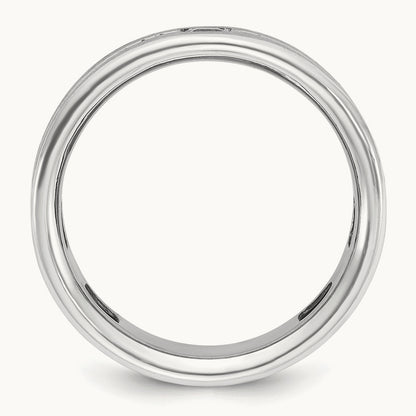 IBGoodman Men's Satin Cr. Sapphire Diamond Complete Ring, 14K White Gold