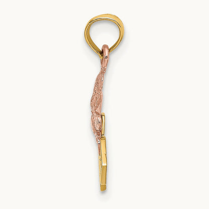 Teddy Bear w/ ABC Blocks Charm, 14K Two-tone