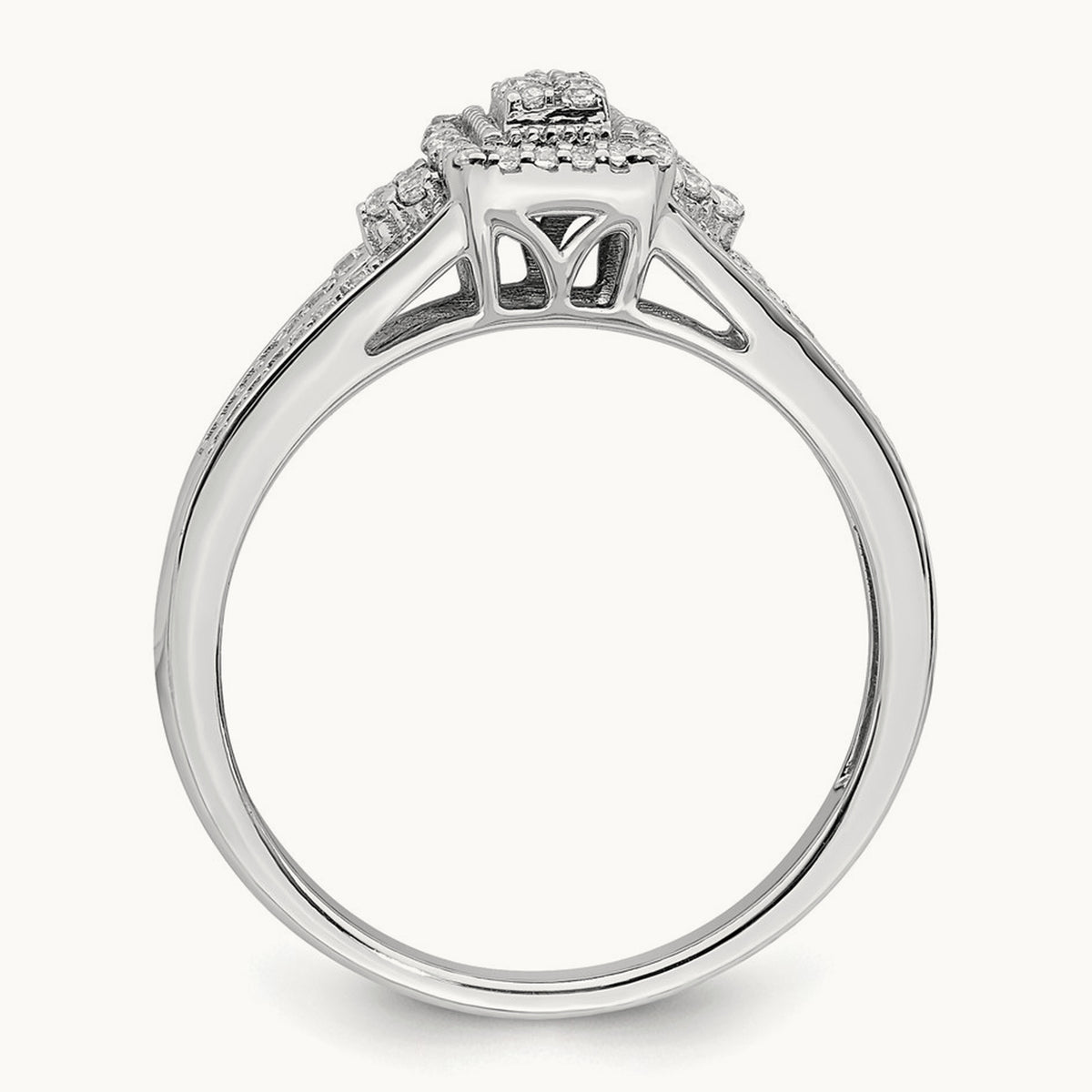 Diamond Cluster Complete Engagement Ring — photo set