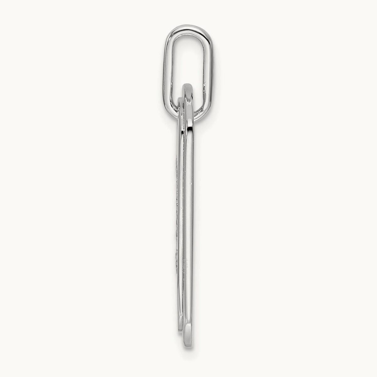 Diamond Dog Tag Charm — 14K White Gold, Z