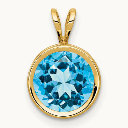 Blue Topaz bezel pendant — photo set