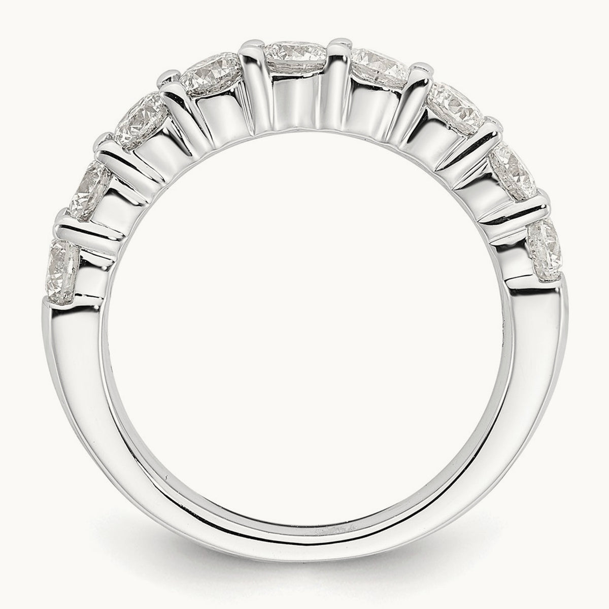 9-Stone Diamond Band, 14K White Gold