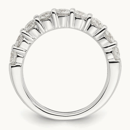 9-Stone Diamond Band, 14K White Gold