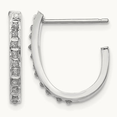 WG Diamond Fascination Diamond Dust/Accent Hoop Earrings, 14K