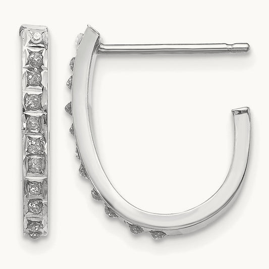 WG Diamond Fascination Diamond Dust/Accent Hoop Earrings, 14K
