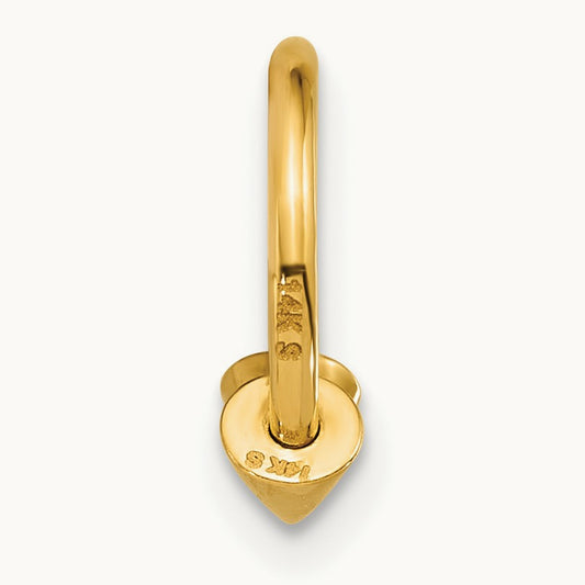 Polished 16 gauge Screw-Off End Pointed Single Ear Cuff, 14K