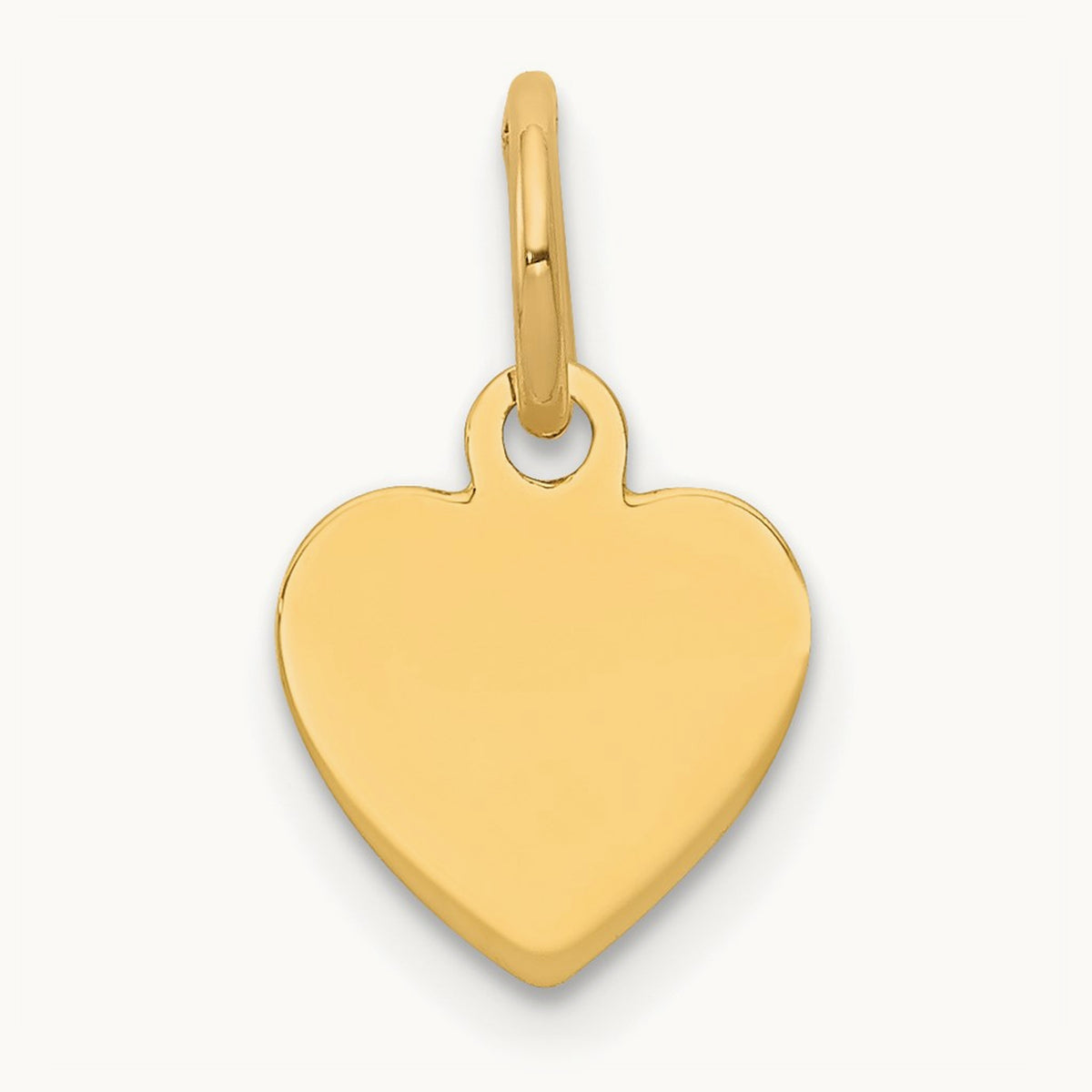 Plain .013 Gauge Engravable Heart Disc Charm — 14mm