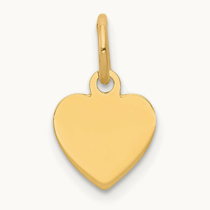 Plain .013 Gauge Engravable Heart Disc Charm — 14mm