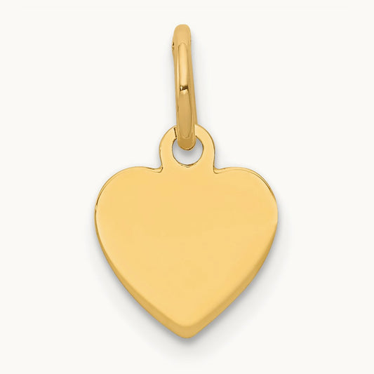 Plain .013 Gauge Engravable Heart Disc Charm — 14mm