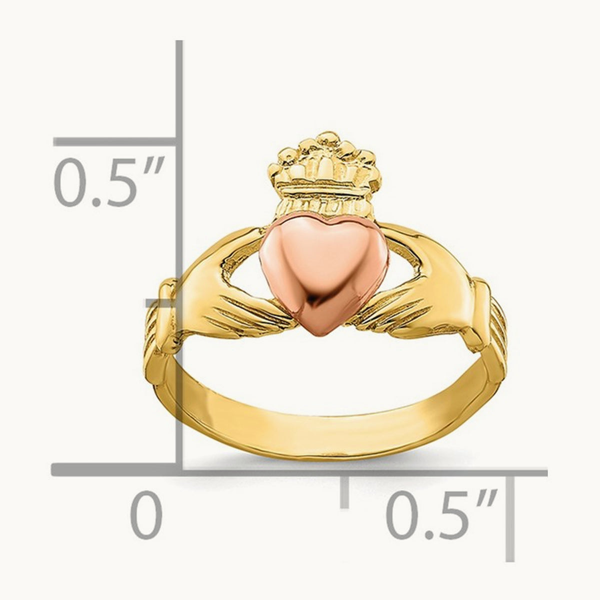 Baby Claddagh Ring — 14K Two-Tone Gold, 1