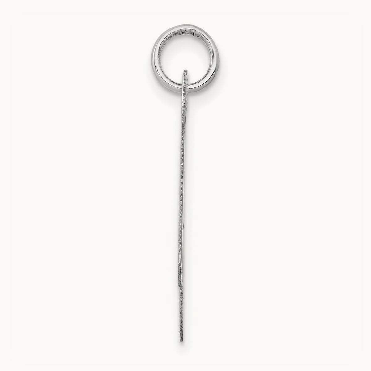 Large Fancy Script Initial Charm — 14K White Gold, A