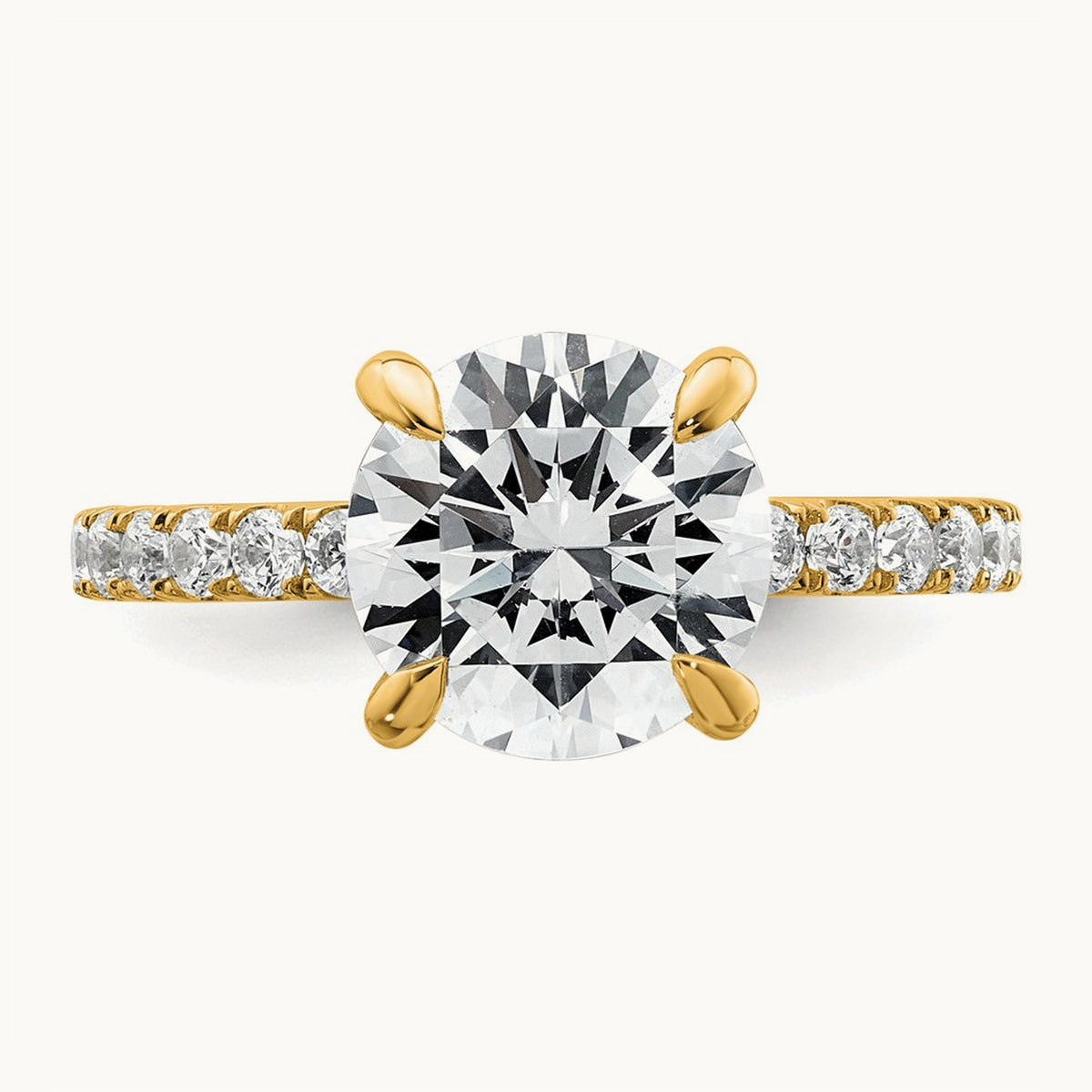 Round Solitaire Engagement Ring, 1.25-3.50 ct tw Lab-Grown Diamond — 14K Yellow Gold, 7 (3)