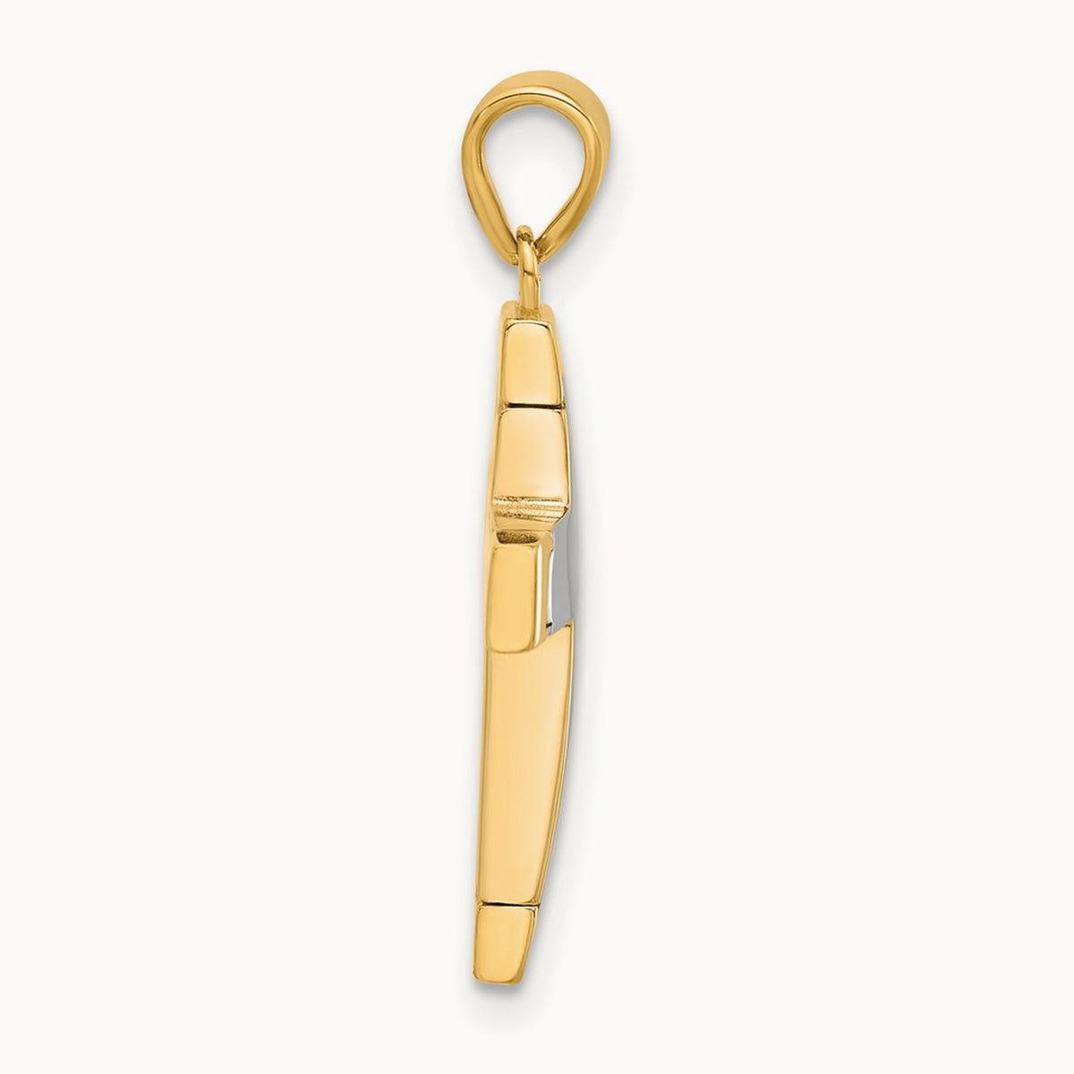 Polished Cross Pendant, 14K Two-tone
