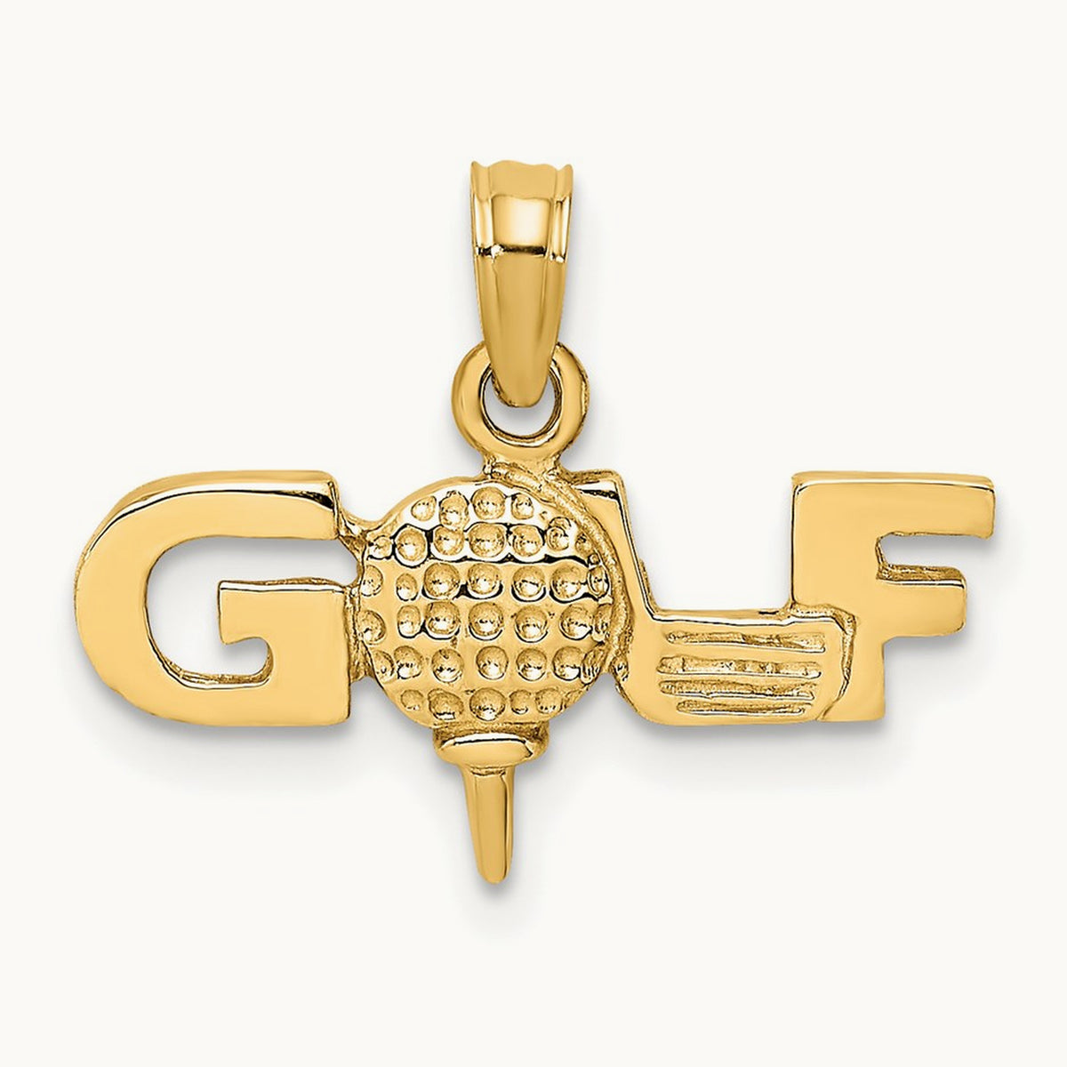 Solid Polished GOLF Charm, 14K