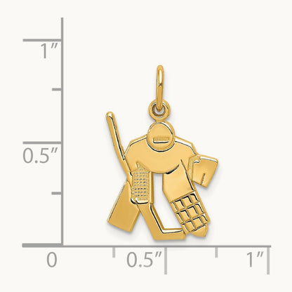 Hockey Goalie Charm, 14K