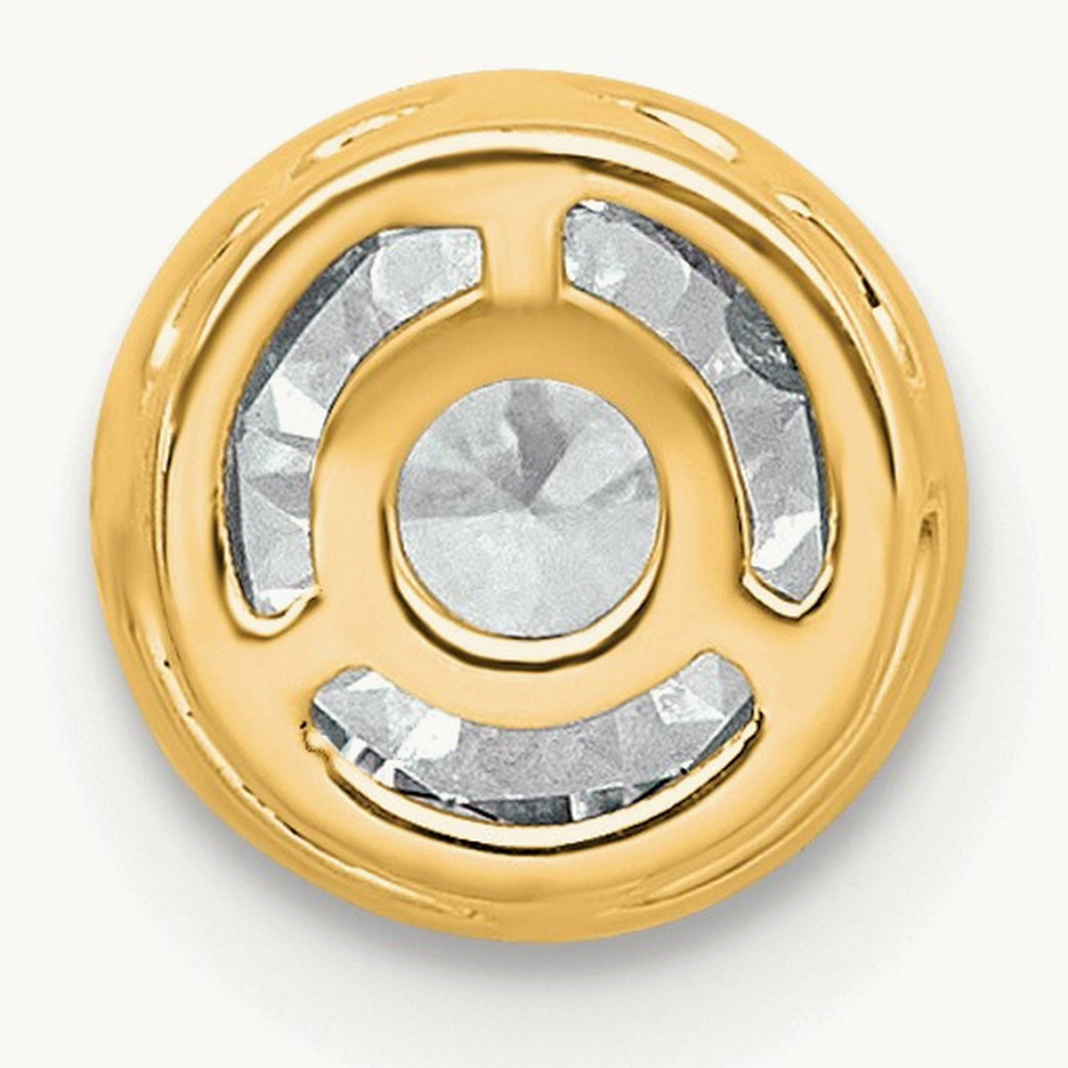 Round Bezel Set Chain Slide Pendant, 0.25-3.00 ct tw Lab-Grown Diamond — 1 ct, 14K Yellow Gold