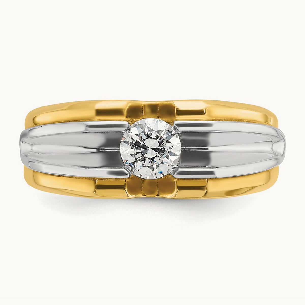IBGoodman Men's Diamond Complete Ring, 14K Two-tone