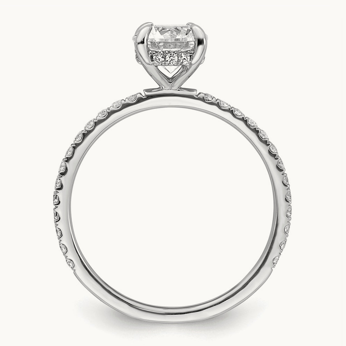 Round Solitaire Engagement Ring, 1.25-3.50 ct tw Lab-Grown Diamond — 14K White Gold, 7