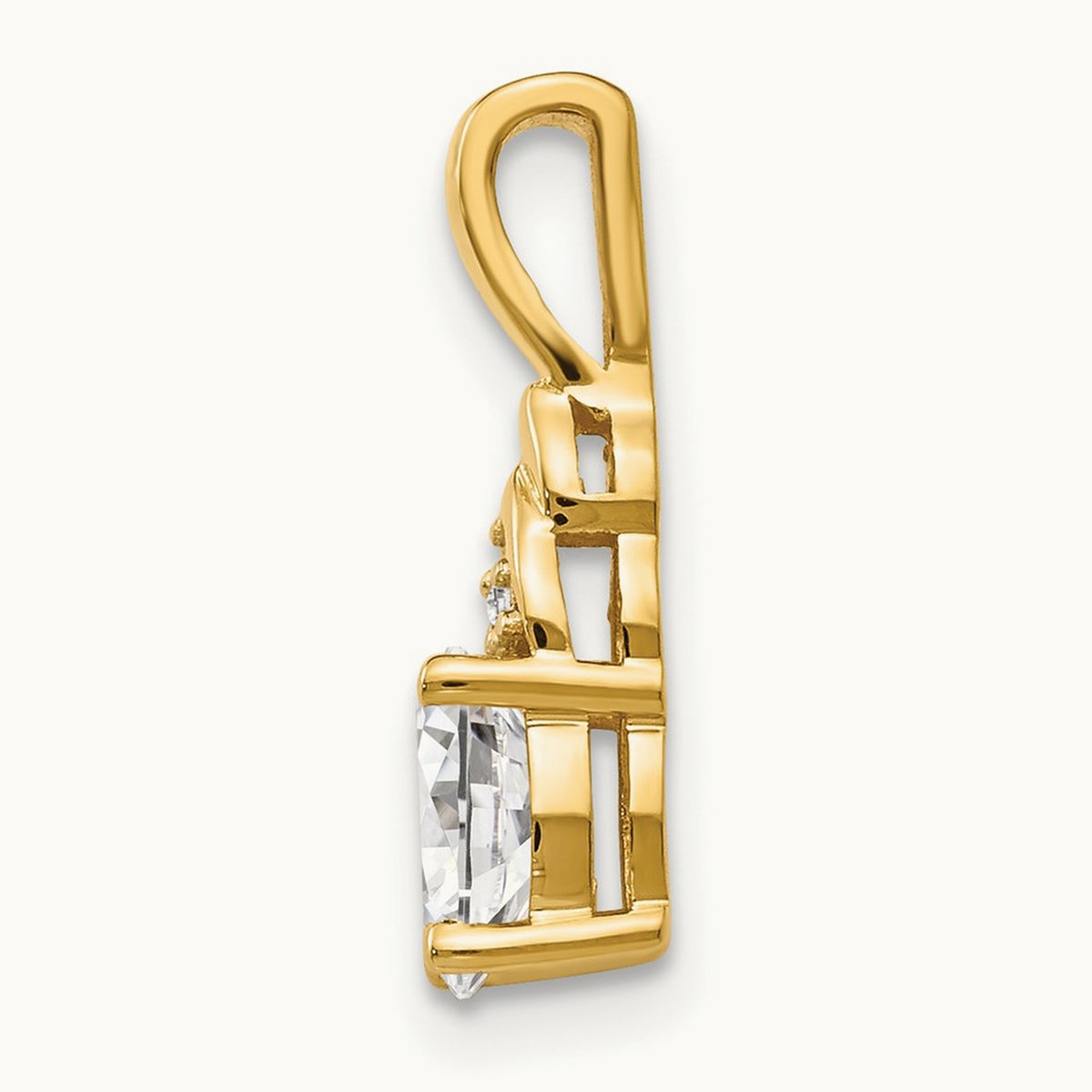 Topaz and Diamond Pendant — 14K Yellow Gold