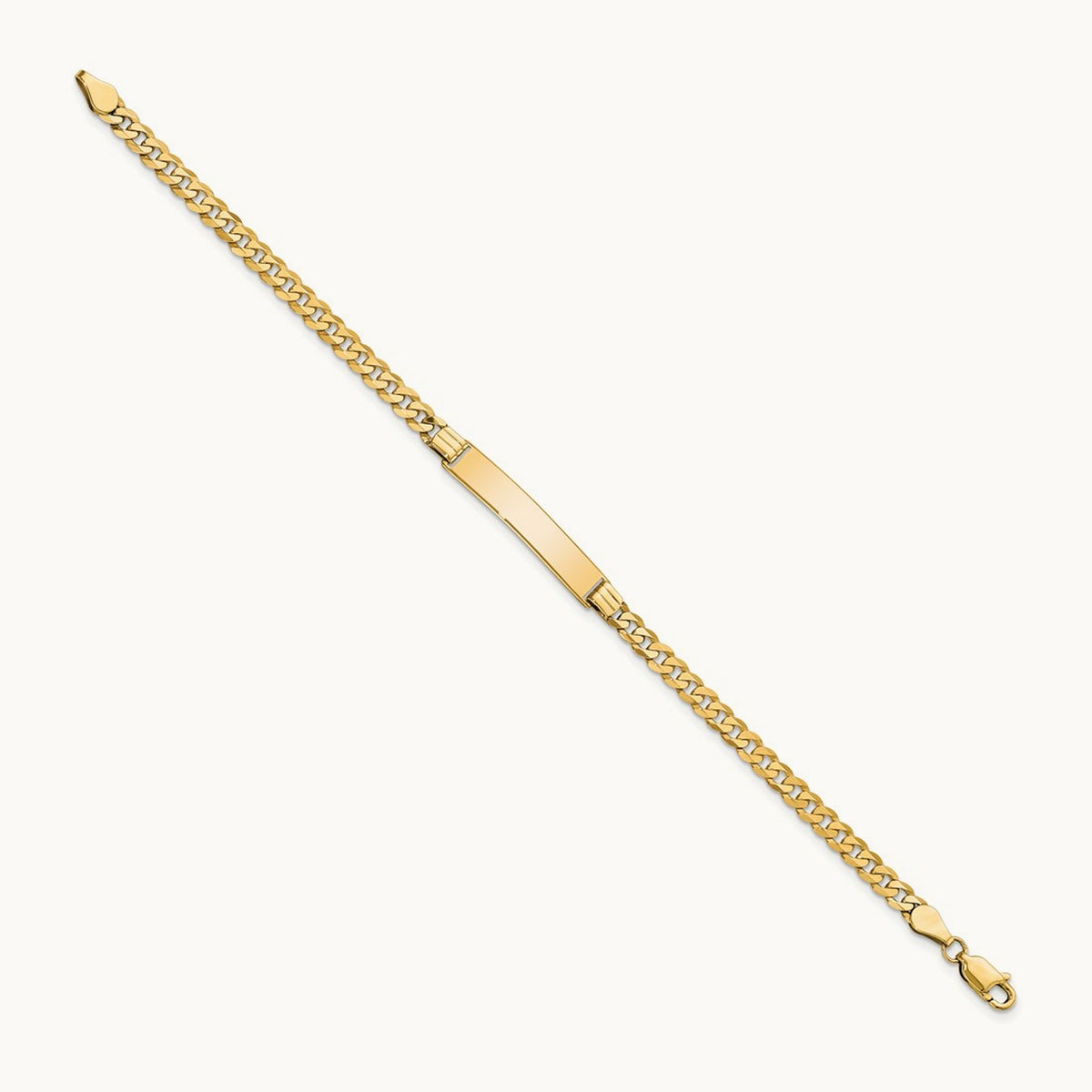 Flat Curb Link ID Bracelet, 14K