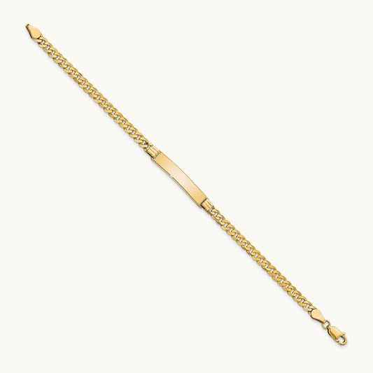 Flat Curb Link ID Bracelet, 14K