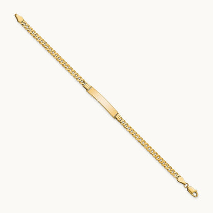 Flat Curb Link ID Bracelet, 14K