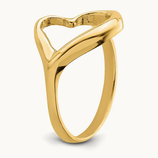 Tilted Heart Ring, 14K
