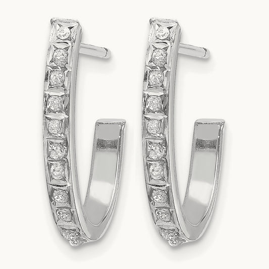 WG Diamond Fascination Diamond Dust/Accent Hoop Earrings, 14K