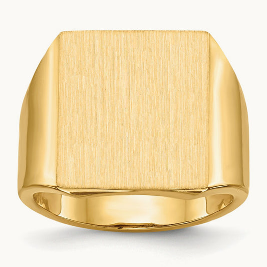 Open Back Mens Signet Ring — photo set