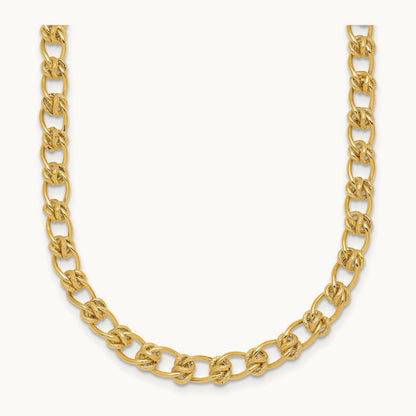 Polished Fancy Link 17 Inch Necklace, 5.0mm, 14K