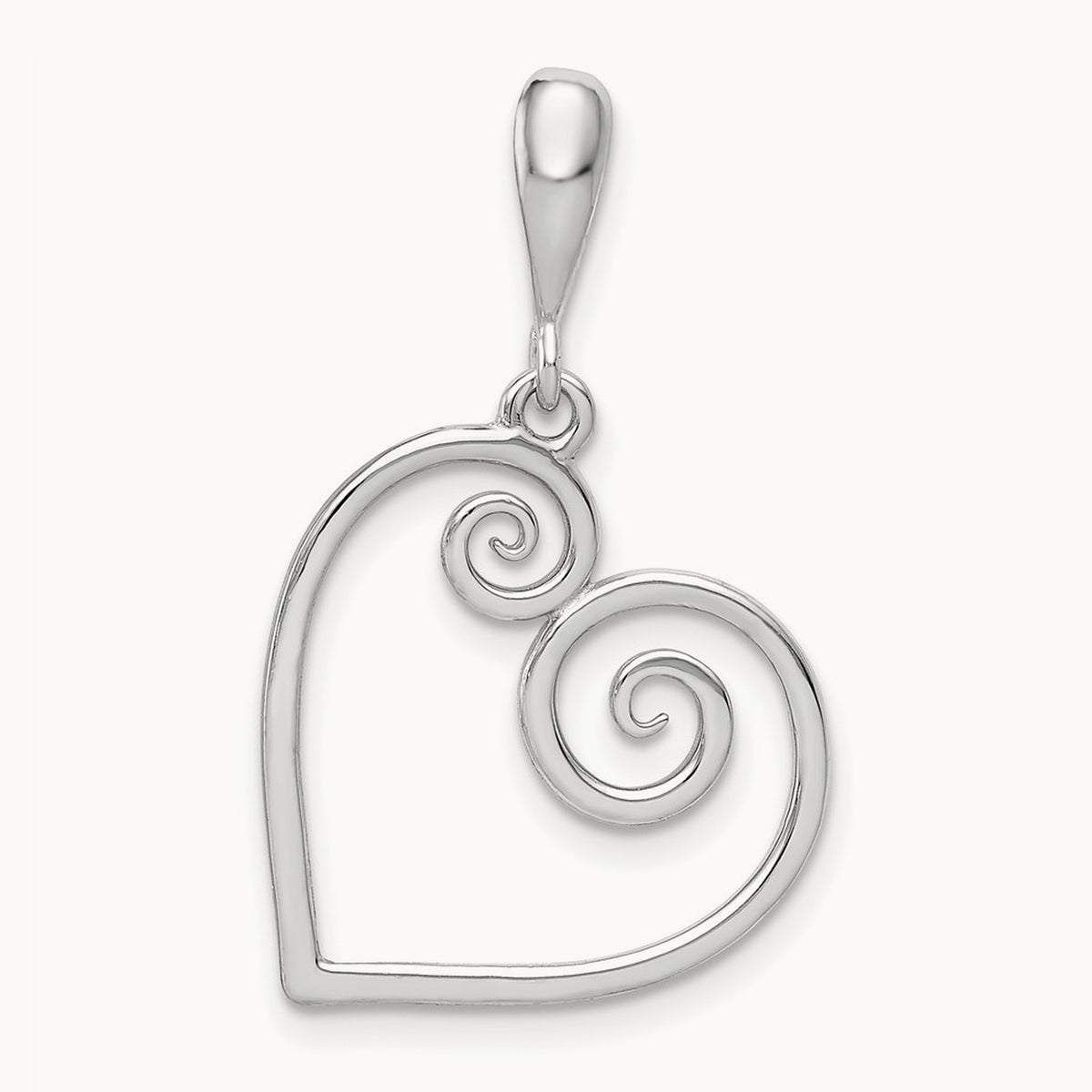 Heart Pendant, 14K White Gold
