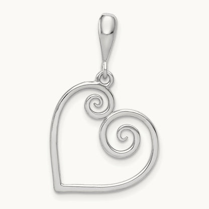 Heart Pendant, 14K White Gold