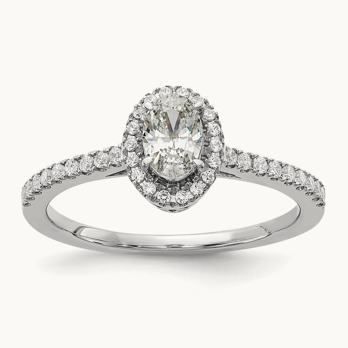 Oval Halo Semi-Mount Engagement Ring, 0.25 ct tw