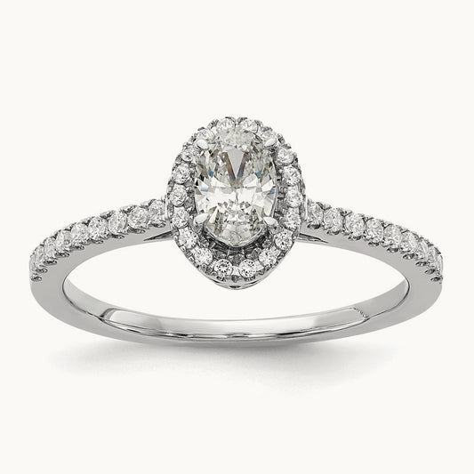 Oval Halo Semi-Mount Engagement Ring, 0.25 ct tw