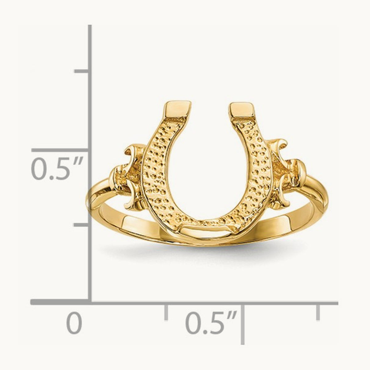 Polished Horseshoe Ring, 14K