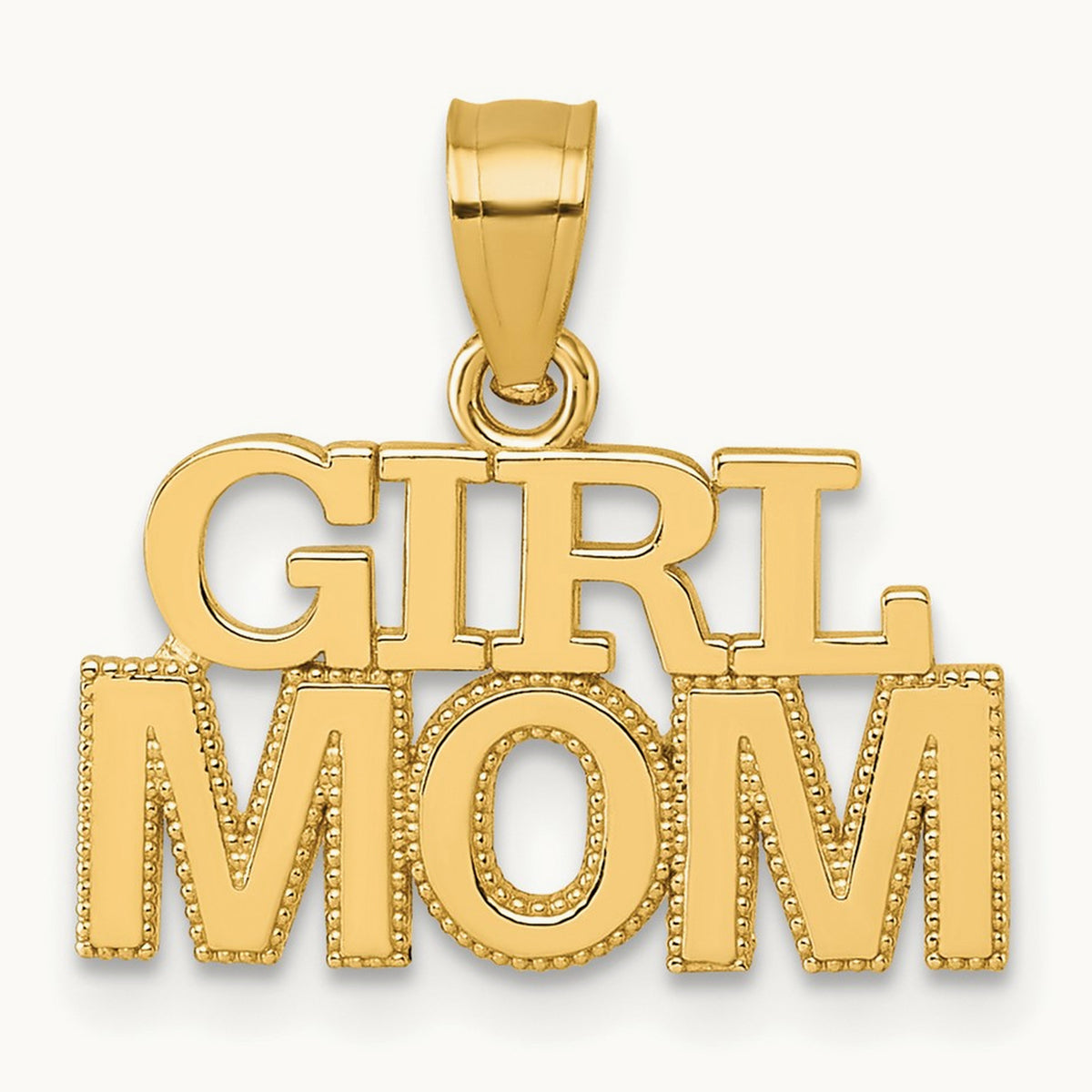 Polished GIRL MOM Pendant, 14K