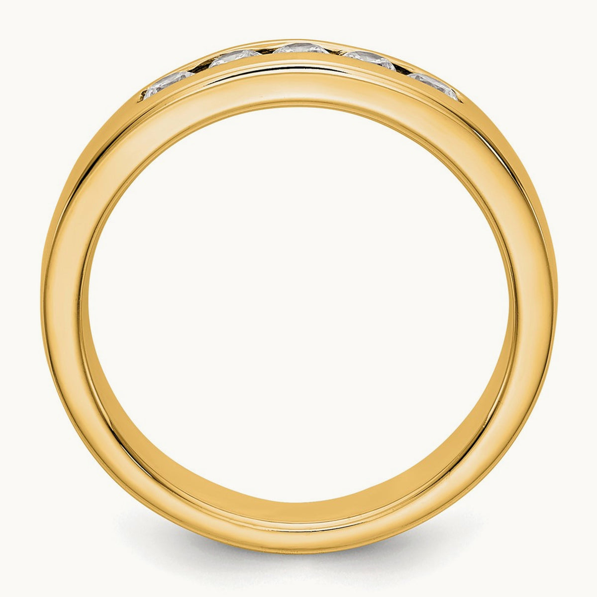 Setting: 5- Stone Closed Channel Band Mounting, 2.6mm, 14K Gold — 14K Yellow Gold