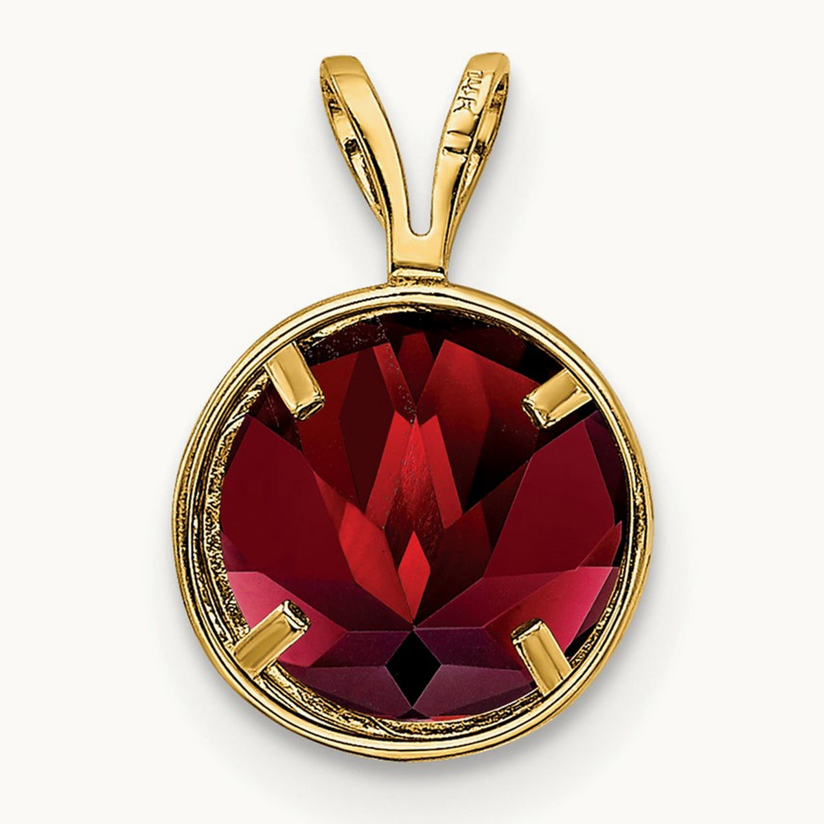Garnet bezel pendant — 8mm