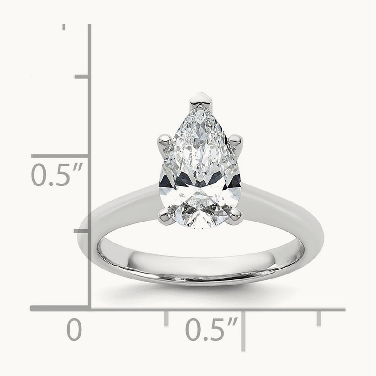 Pear 8X Ring, 1.50 ct tw Lab-Grown Diamond — 14K White Gold