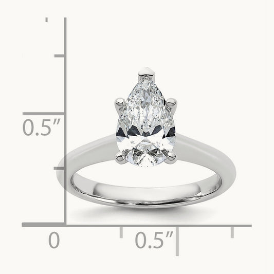 Pear 8X Ring, 1.50 ct tw Lab-Grown Diamond — 14K White Gold