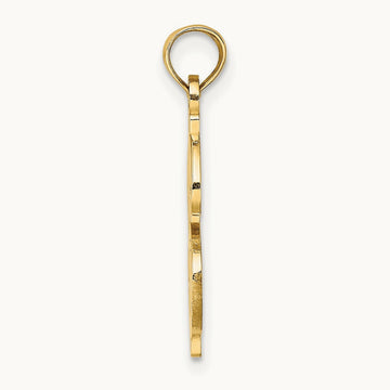 Textured Dollar Sign Charm, 14K