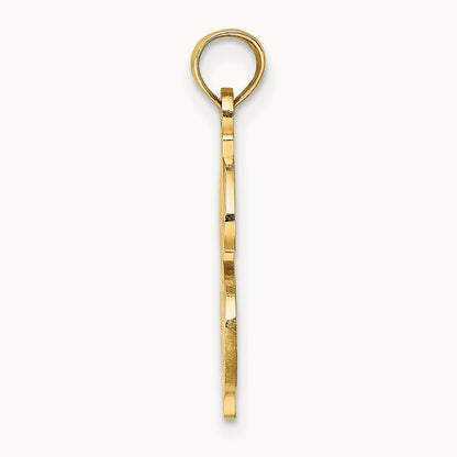 Textured Dollar Sign Charm, 14K